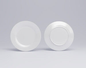 넓적한 흰 유리 접시