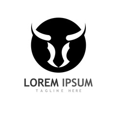 Bull head logo and symbol illustration