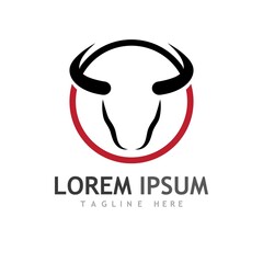 Bull head logo and symbol illustration