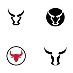 Bull head logo and symbol illustration
