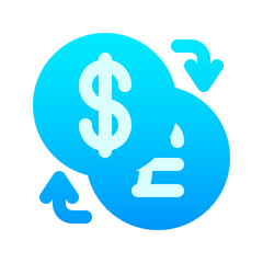 Illustration vector graphic icon of Exchange Icon. Gradient Style Icon. Vector illustration isolated on white background. Perfect for website or application design.