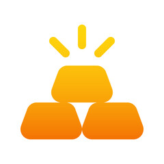 Illustration vector graphic icon of Gold Icon. Gradient Style Icon. Vector illustration isolated on white background. Perfect for website or application design.