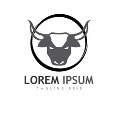 Bull head logo and symbol illustration