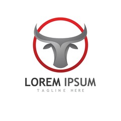 Bull head logo and symbol illustration