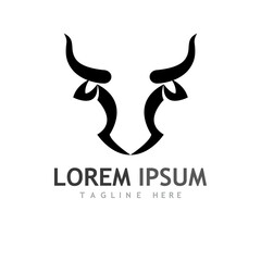 Bull head logo and symbol illustration