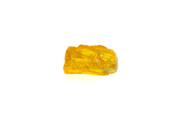 golden amber on a white isolated background