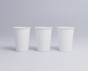 하얀 일회용 테이크아웃 종이컵 및 컵뚜껑