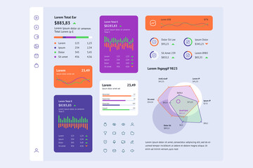 vector set of infographics for dashboard
