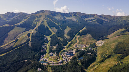 Aerial view of the Jasna recreation center in Demanovska Dolina in Slovakia © Peter