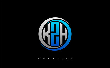 KZH Letter Initial Logo Design Template Vector Illustration