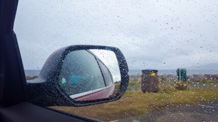 Rain drops on the car window