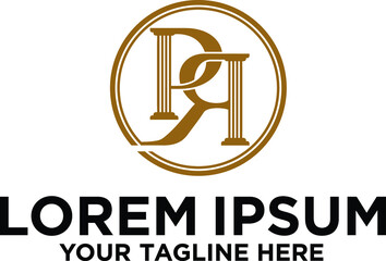 Fototapeta premium Letter P and R, Law Office logo