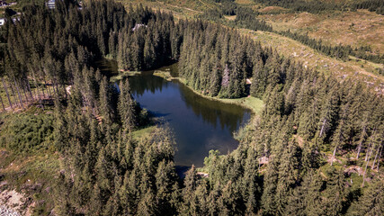 Aerial view of Vrbicke pleso in Demanovska dolina in Slovakia © Peter
