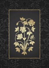 wedding card design, paisley floral pattern , India	