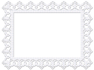 Cadre papier , fond blanc 