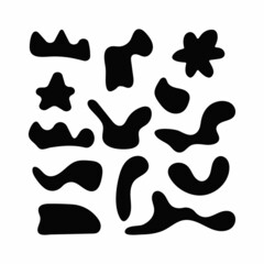 Set of organic shapes. Collection of isolated abstract elements. Vector illustration.