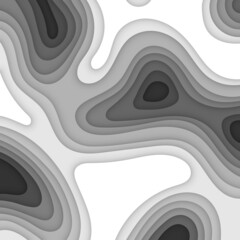 Obraz na płótnie Canvas Abstract black and white papercut square background