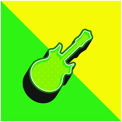 Bass Green and yellow modern 3d vector icon logo