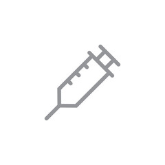 Syringe linear icon. Vaccine symbol.