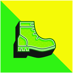Boots Green and yellow modern 3d vector icon logo