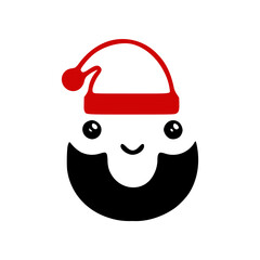 Letter o cute character in a Christmas hat