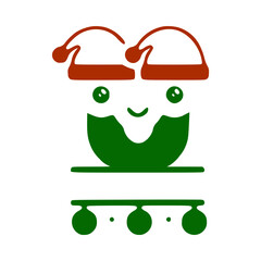 Letter u cute Christmas character, name monogram design