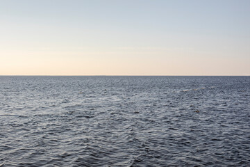 Wonderful seascape of a water surface of the Gulf of Finland. Minimalistic landscape.