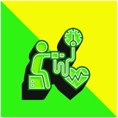 Blood Pressure Green and yellow modern 3d vector icon logo