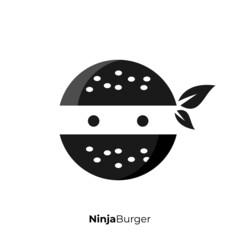 Obraz premium Illustration vector graphic template of ninja burger Dual Meaning logo