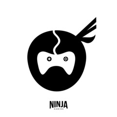 Illustration vector graphic template of ninja gaming dual meaning logo