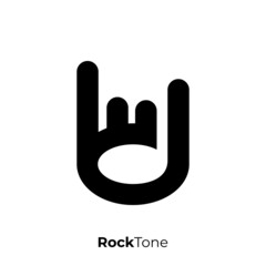 Illustration vector graphic template of rock tone dual meaning logo