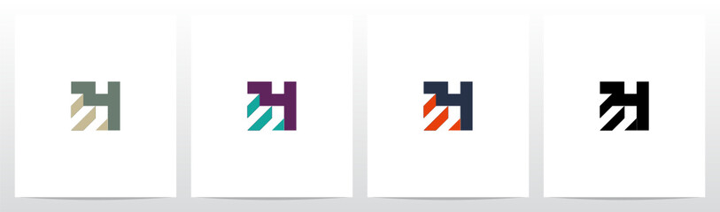 Obraz premium Stairs On Letter Logo Design H