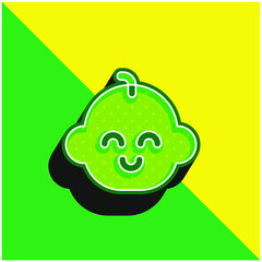 Baby Boy Green and yellow modern 3d vector icon logo