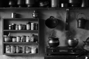 Indian Village kitchen utensils 