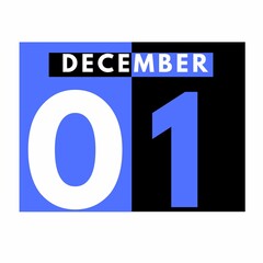 Fototapeta premium December 1 . Modern daily calendar icon .date ,day, month .calendar for the month of December