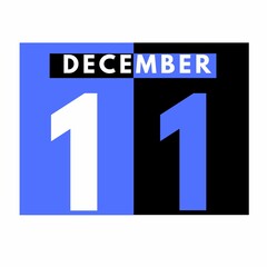 Fototapeta premium December 11 . Modern daily calendar icon .date ,day, month .calendar for the month of December