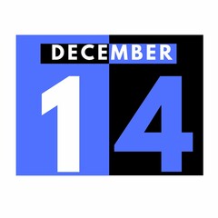December 14 . Modern daily calendar icon .date ,day, month .calendar for the month of December