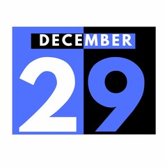 December 29 . Modern daily calendar icon .date ,day, month .calendar for the month of December