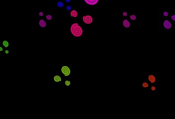 Dark Multicolor, Rainbow vector pattern with curved circles.