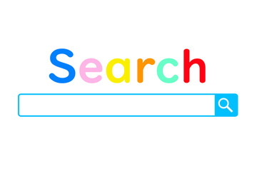 インターネットの検索イラスト。ネットで調べごとをするコンセプト。
