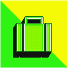 Briefcase Green and yellow modern 3d vector icon logo