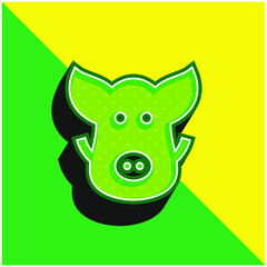 Boar Green and yellow modern 3d vector icon logo