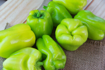 natural fresh fruits of green peppers