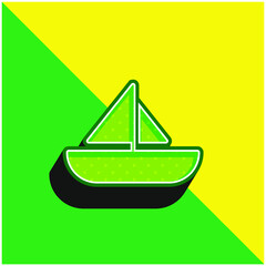 Boat Green and yellow modern 3d vector icon logo