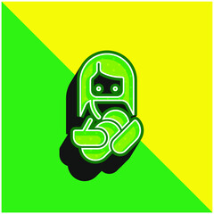 Breastfeeding Green and yellow modern 3d vector icon logo