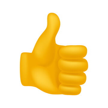 Thumbs Up Hand Emoji Icon Illustration Sign. Human Gesture Vector Symbol Emoticon Design Vector Clip Art.