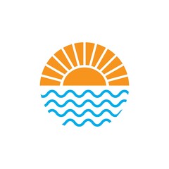 sun logo vector template.