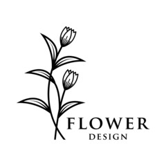 flower line art logo vector template.