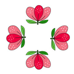 color flower isolated background for abstract design.