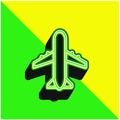 Airport Sign Green and yellow modern 3d vector icon logo
